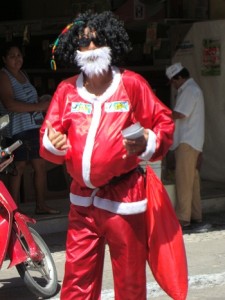 Papai Noel bem radical e no estilo jamaicano.